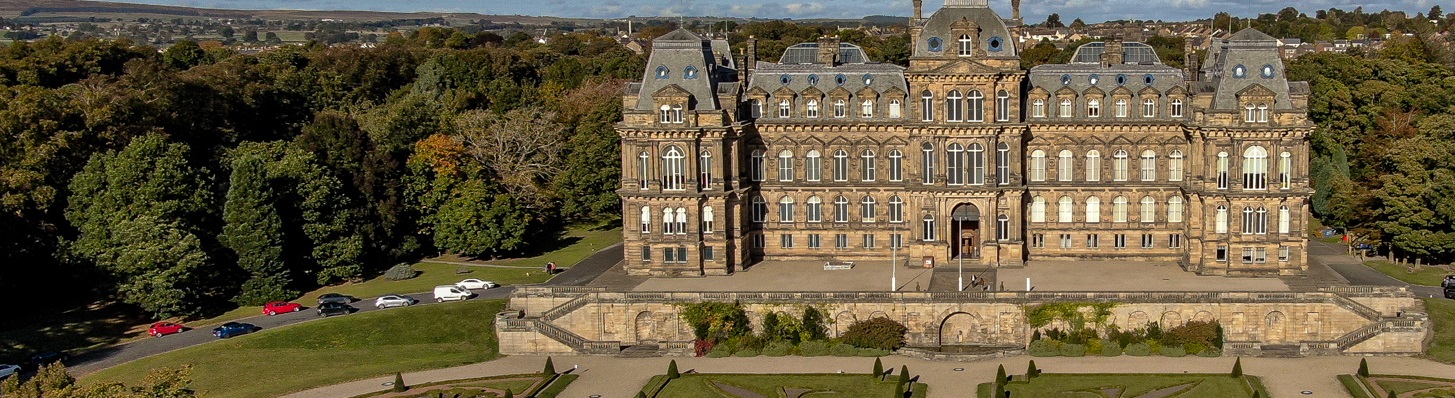 Aerial view of the Bowes Museum, Barnard Castle